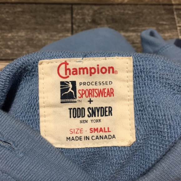 Champion Todd Snyder Color Block Hoodie Men’s S Blue Pullover (No Drawstring) - Picture 6 of 10